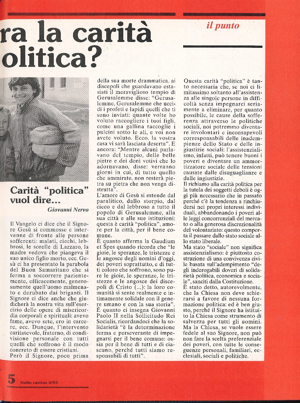 CARITA' "POLITICA" VUOL DIRE...