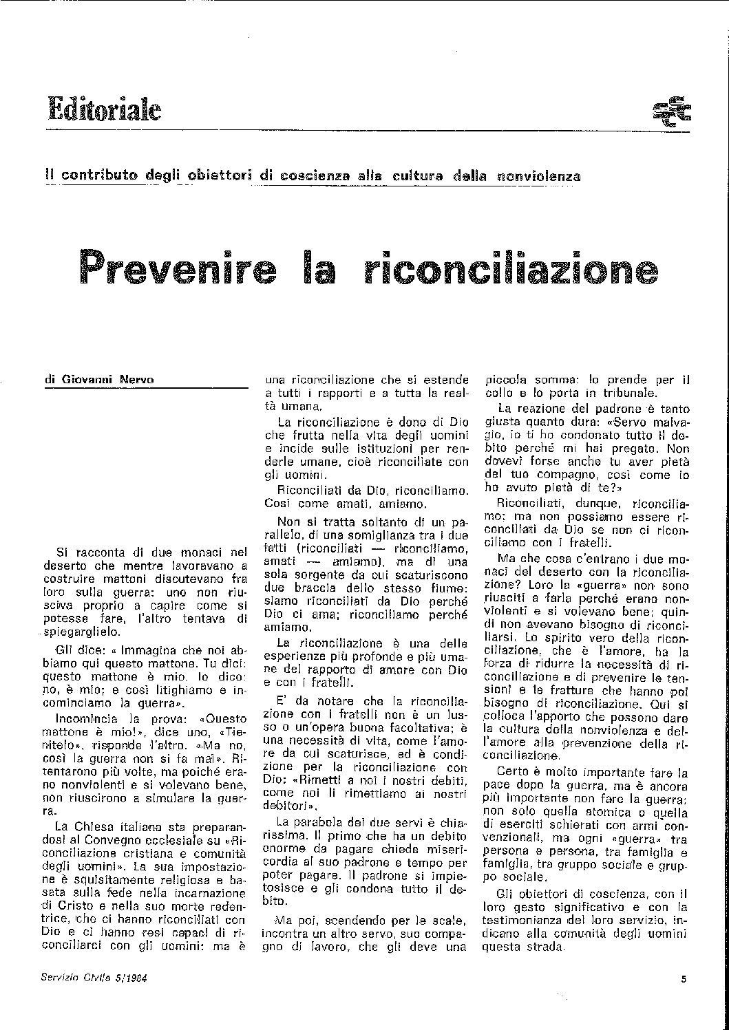 PREVENIRE LA RICONCILIAZIONE